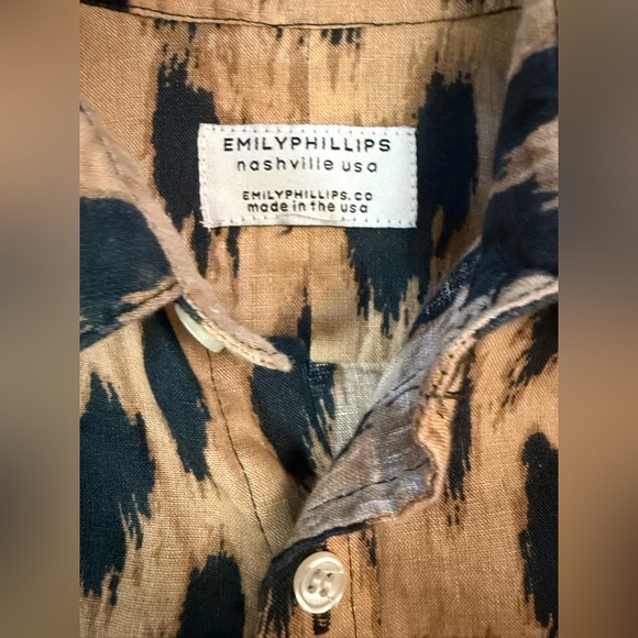 Emily Phillips Nashville TN CHEETAH LINEN GIRLFRIEND MINI DRESS Size Small - Picture 11 of 13